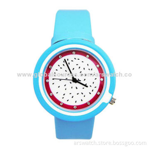 Colorful Dial and Silicone Strap Plastic Watches, Cute Dial and Index Design